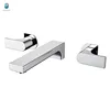 Elegant chrome type brass wall mounted sink basin faucet hot and cold water taps