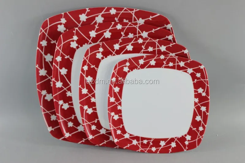 Factory Supply Melamine camping Dinner plate , Square dinner set