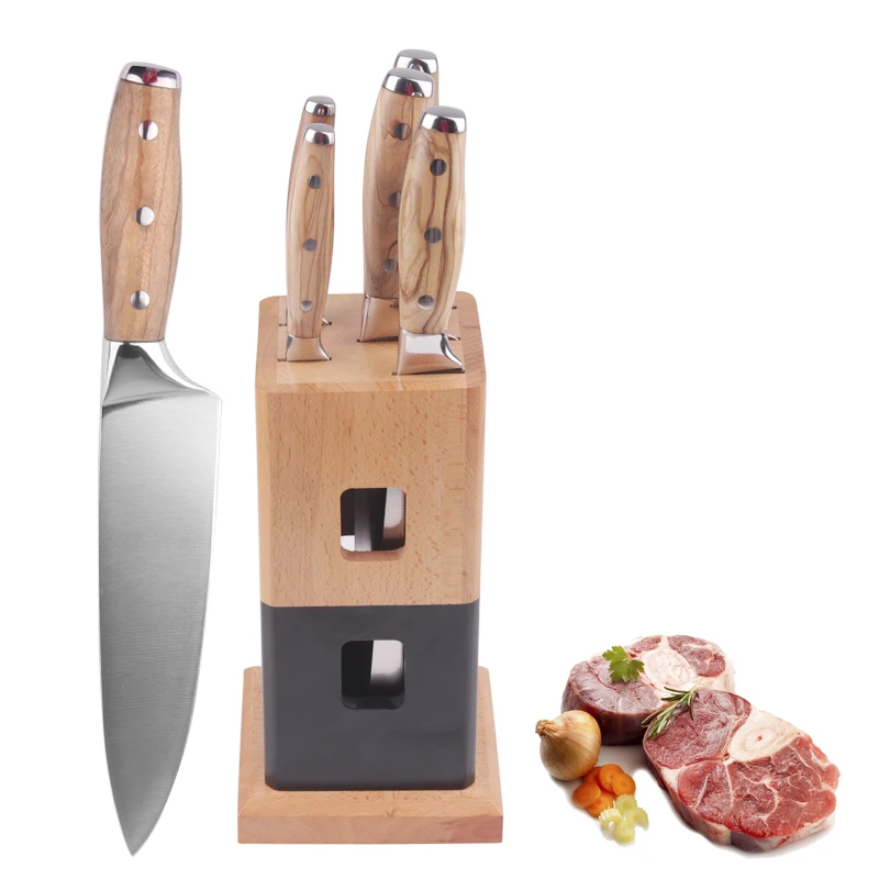 Professional Stainless Steel Royal Swiss Knife Set With Block Buy