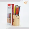Best price Laguiole 6 pcs stainless steel ABS handle cutlery set with wooden block and gift box