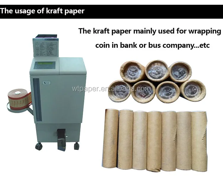 Coin Wrapping Kraft Paper Roll For Coin Wraps 5cent/10 Cent/20cent