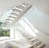 Modern home steel wood thread chasing straight staircase for sale
