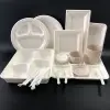 FDA approved compostable tableware biodegradable bagasse to go plates chinese disposable dinnerware set for restaurant