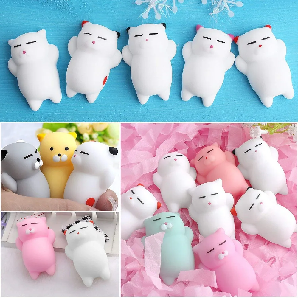 Mskwee Squishy Cat Stress Toys Mochi Squishies Toys Cat Mochi Animals ...