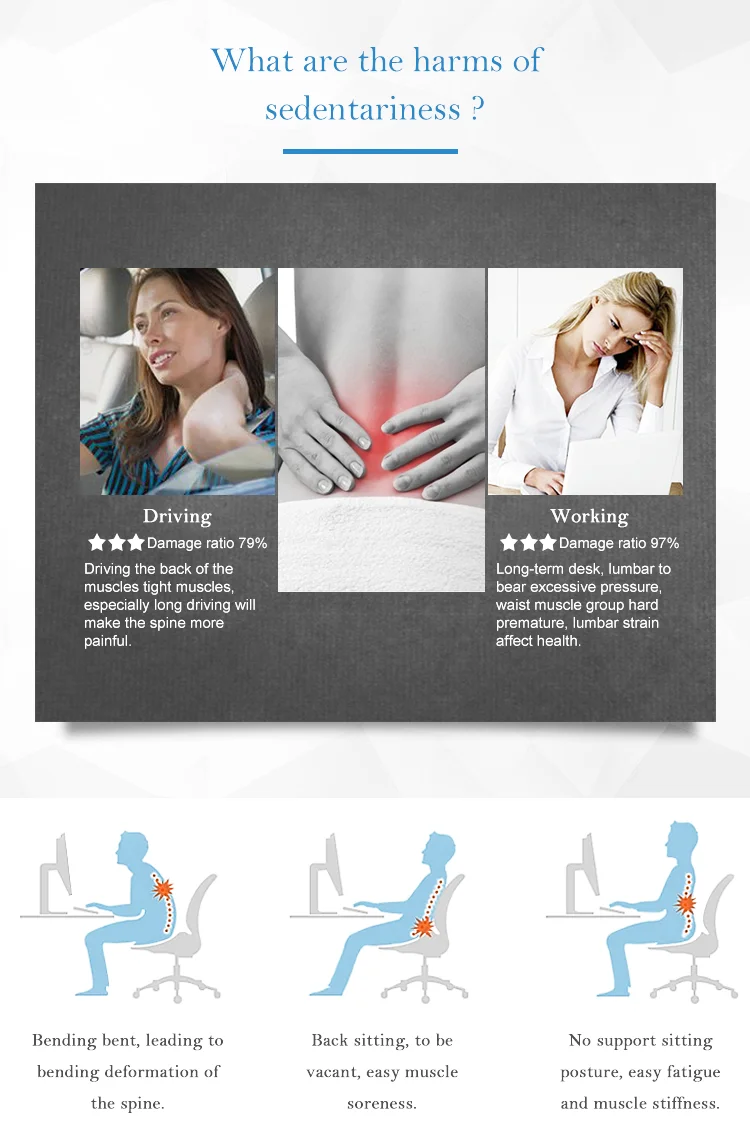 Memory foam W/gel lumbar pillow for back pain and posture support back pain relief cushion