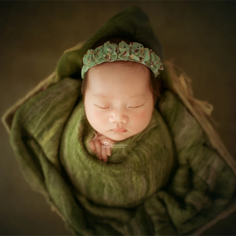 Wool felt layer for newborn photography Hand felted wool bed covering basket stuffer props