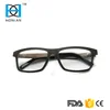 Trendy charm wood prescription glasses frames with aluminum inlayed