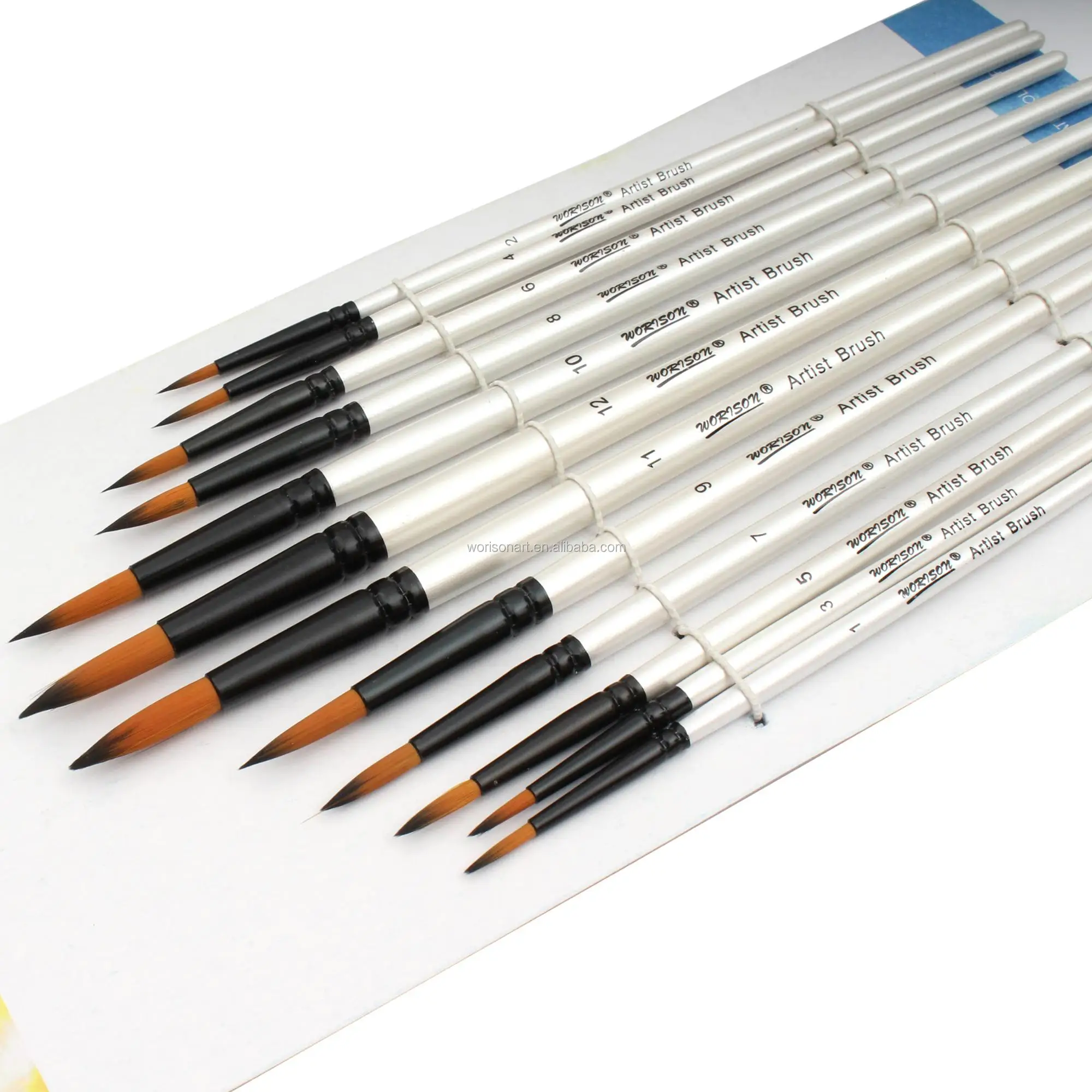 Art 12pcs Acrylic Paint Brush And Watercolor Brush Set Nylon Hair Round
