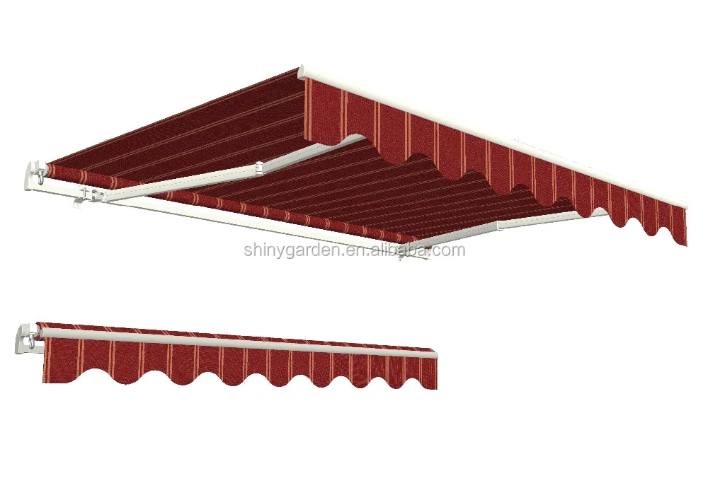 Aldi Manual Patio 10'*8' Aluminum Patio Retractable Pipe Awning Windows