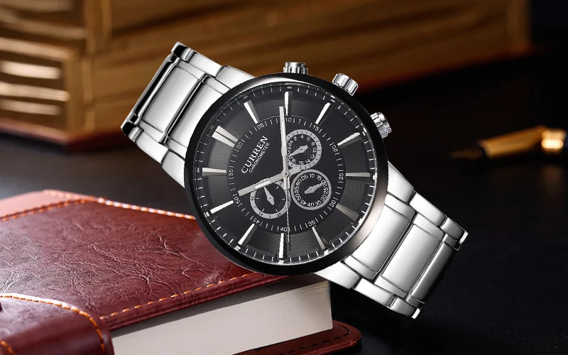 Men Metal Stainless Steel Wristwatch Quartz Mens Watches In ...