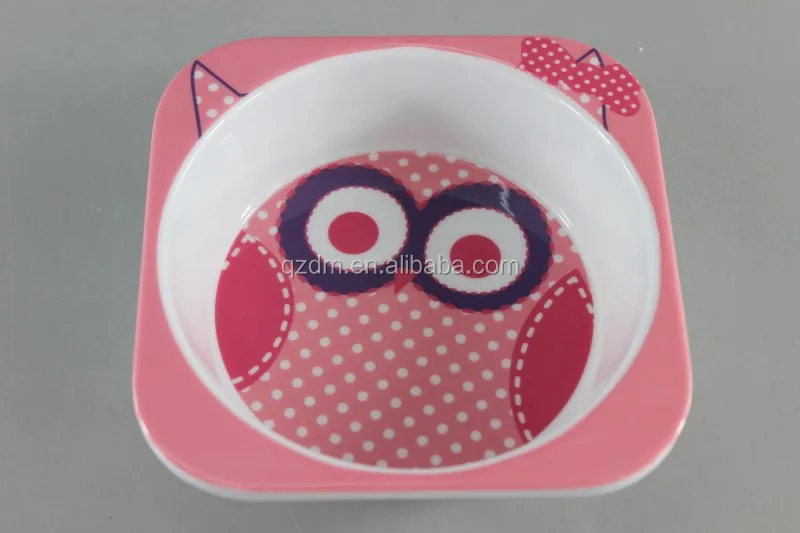 2PCS Square100% melamine kid's dinner set , Baby dinnerware