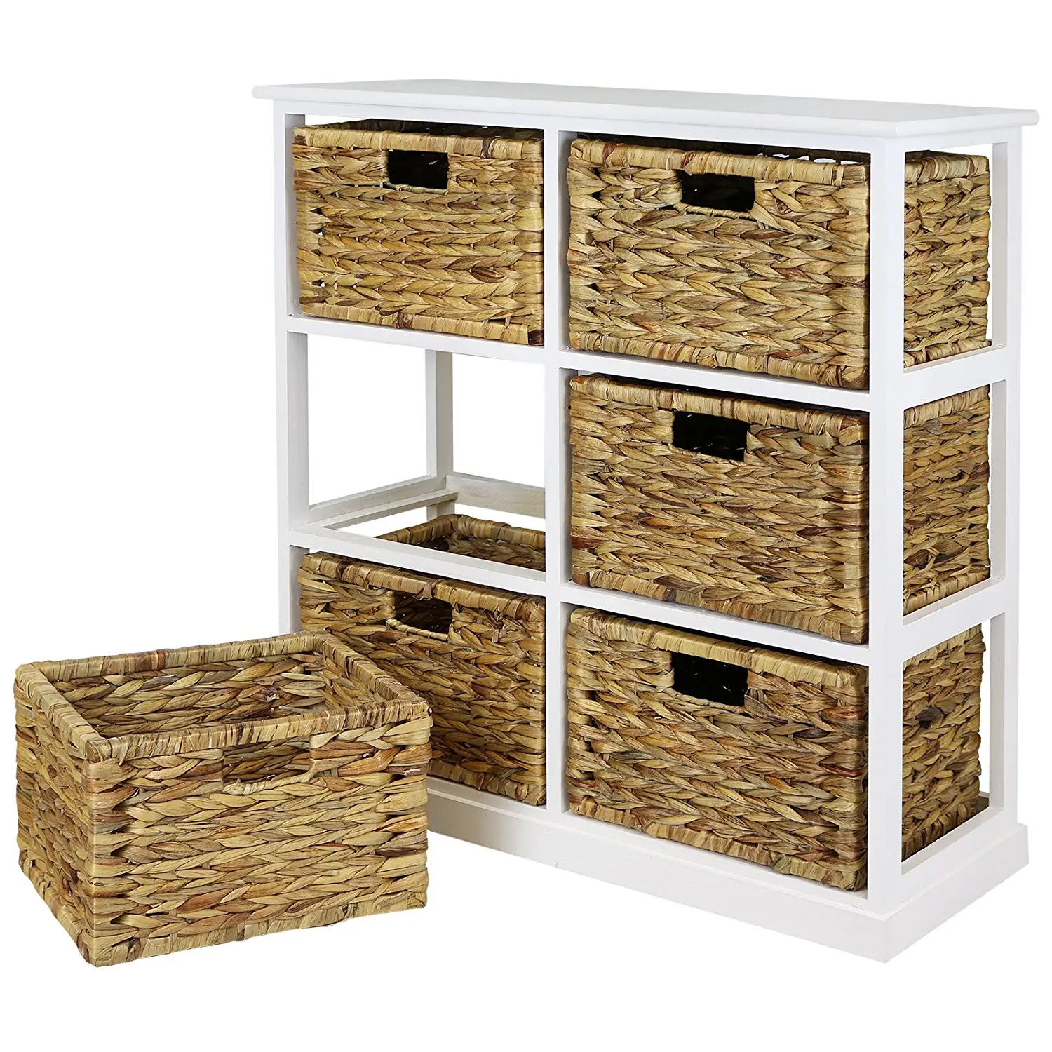 2x3 Storage Unit 6 Drawer With Seagrass Baskets Buy Wooden Drawer