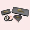 2019 New Shape Eyelash Box with Private Label, Own Brand Mink Eyelashes Box, Black Color box With Gold Logo