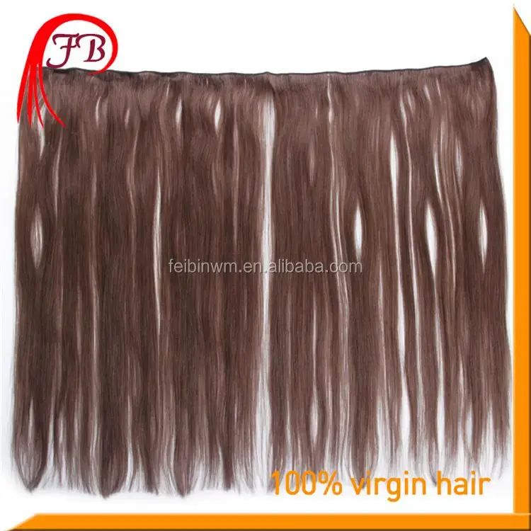 Fashionable 6A 100% Human Virgin Straight Hair Weft Color #2 Sew In Remy Hair Extensions