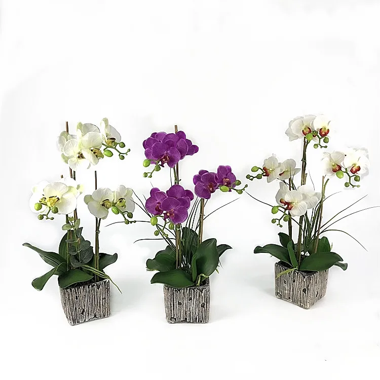 New Design Artificial Orchid In Pot Flower Bonsai Artificial Bonsai