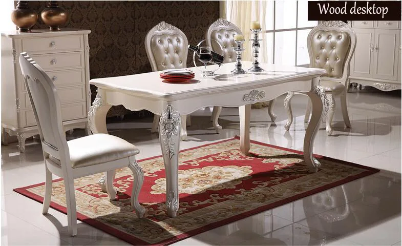 Antique Style Italian Dining Table, 100% Solid Wood Italy Style Luxury Dining Table Set o1238