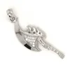 Trendy New Cz Stone Charm Custom Pendant, Micro Pave Setting Silver With Cz Jewelry, Sterling Silver Cz Axe Pendant Set