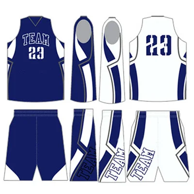 Hot Selling Kids Basketball Uniforms Navy Blue Color Plain New Design