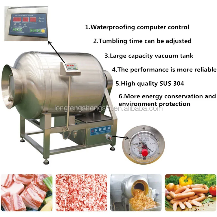 High Speed Commercial Marinated Meat Machine / Meat Marinating Tumbler