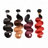 Wholesale Cheap Virgin Brazilian Cuticle Aligned Body Wave Hair Bundles ,Black Red Human Hair Weave,1b 4 27 Ombre Hair Extension