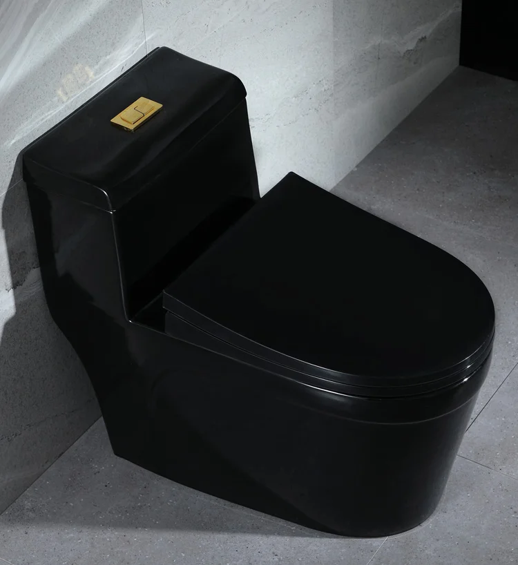 NEW DESIGN ALL BLACK BATHROOM ONE PIECE CERAMIC WATER CLOSET