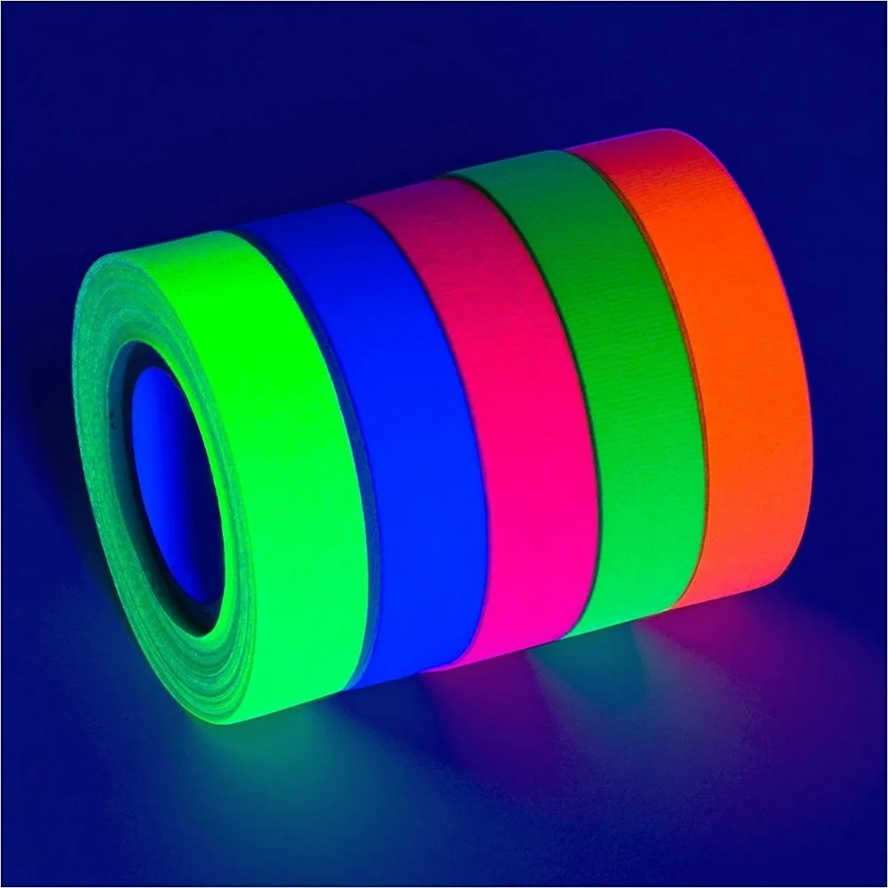 Uv Blacklight Neon Fluorescent Gaffer Tape Warning Uv React Camera Tape