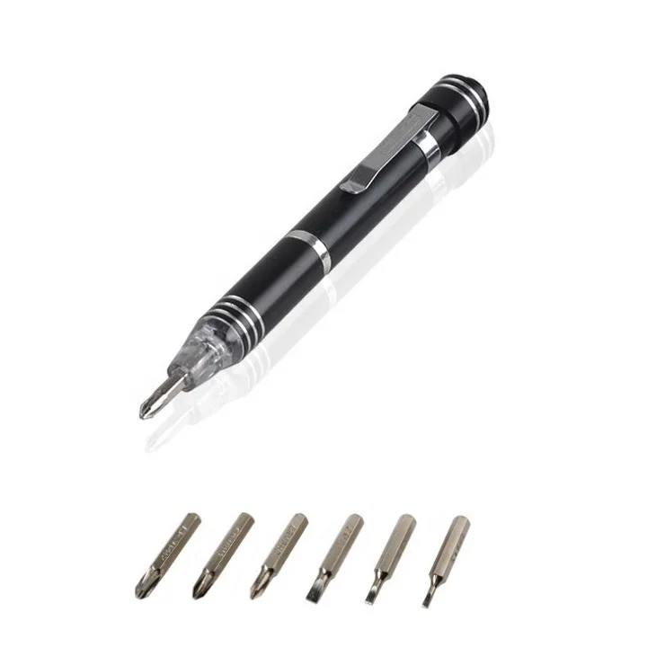 Pocket Screwdriver,6 In 1 Precision Kit Pen Tool Mini Flashlights Led Pen Screwdriver