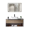 Solid wood drawers high gloss finished modern vanity bathroom