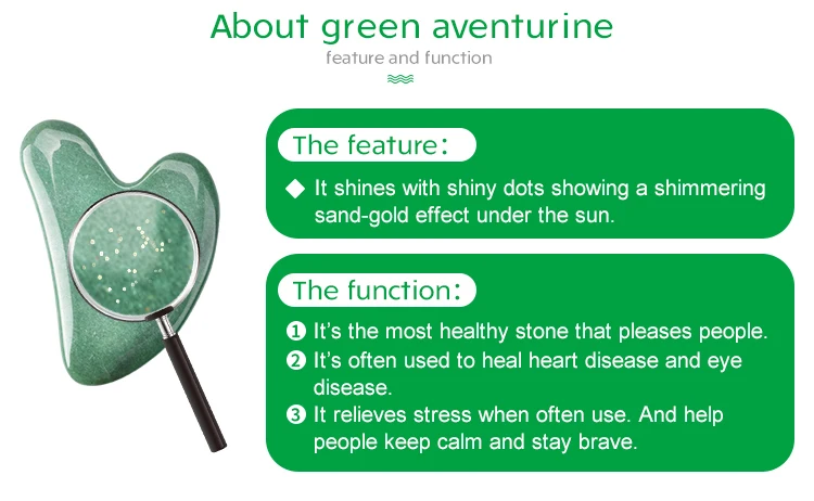 High Quality Jade Green Stone Gua Sha Board Face Body Massager Stone Green Aventurine Guasha Tool Reduce Wrinkles