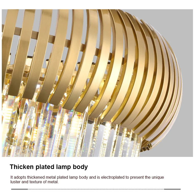 Postmodern contemporary luxury home living room golden crystal ceiling led lighting for villa