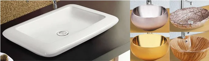 Functional Porcelain Double Bowl Bathroom Sinks