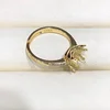 Factory wholesale Crown-shape 925 silver ring base gold plated pearl ring base for woman