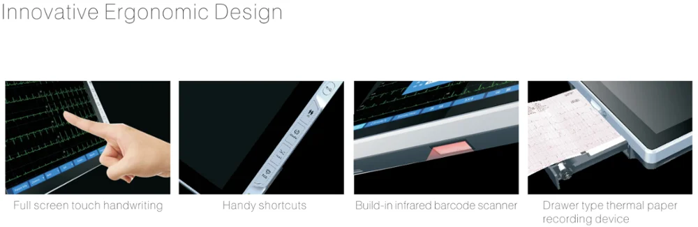 Built-in Scanning Gun 6 Channel ECG Scanner Machine With Touch LCD Screen and Laser Printer