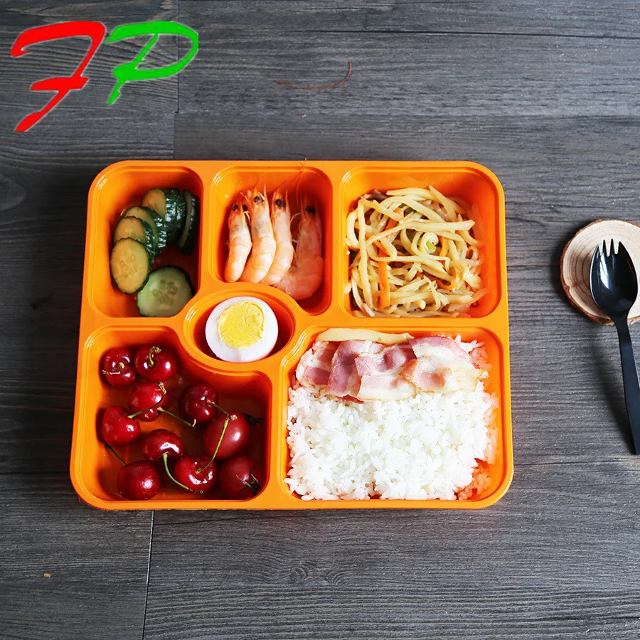 3 Compartment Disposable Plastic Bento Lunch Box With Flat Lid Buy
