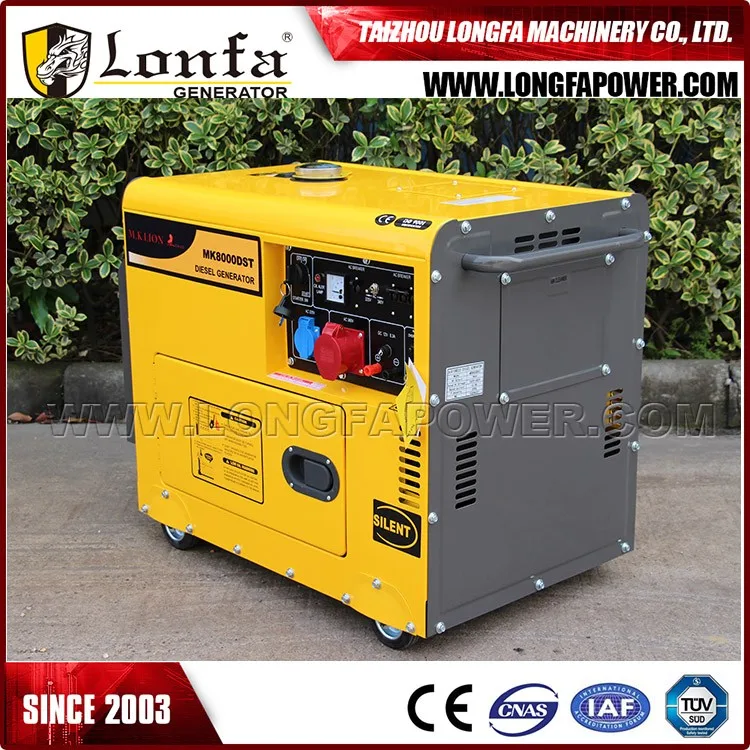 6000w 7.5kva Aircooled Three Phase 10hp Silent Diesel Generator Set