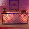 Night club furniture acrylic and stainless steel frame led lighted bar counter design