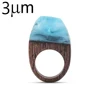 Factory Secret Rings for Women Wooden Resin Closeout Faceted Eco Resin Repurposed Blue Gum Flooring Miniature Ring