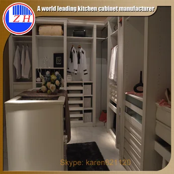 Modular Customized Latest L Shaped Bedroom Wardrobe With Mirror