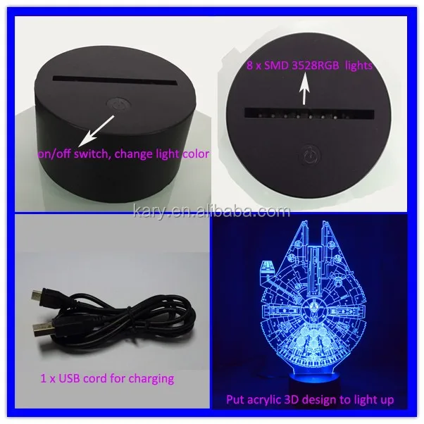 Decorative Night Light Desk Lamp Color Change 3D Light