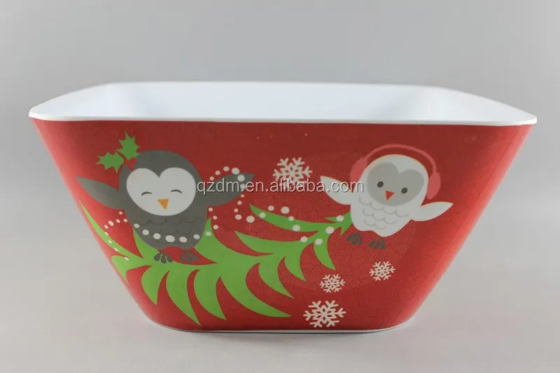 10inch Christmas Melamine Salad Bowl Square Bowl