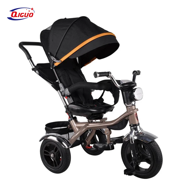 Tricycle Cadre En M Tal Pour Enfants De Luxe Avec Pare Soleil Et Barre De Pouss E