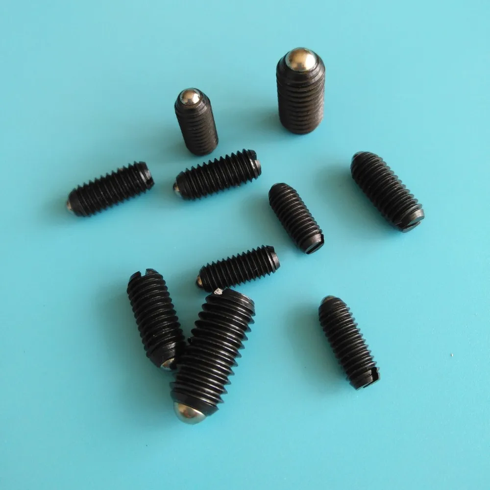 Slotted Spring Plunger With Ball Tip With Oxidation Blackening Of Steel