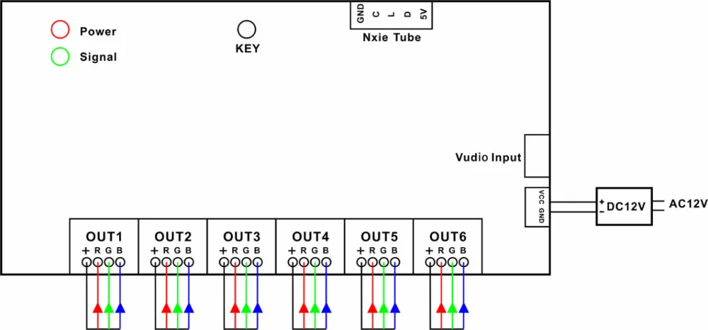 New 4 key LED Music controller for mutil color LED with 6 channel Multi-function