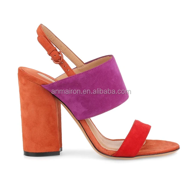 Fashion International Style Ankle Strap Bridal Fancy Multicolor Block Heel Sandals - Buy 