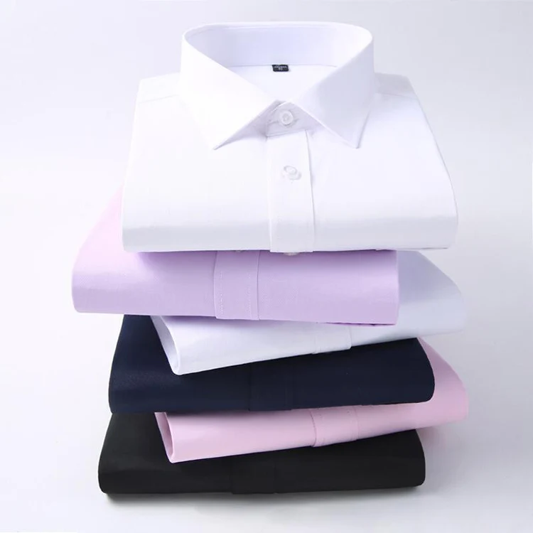 Wholesale high quality custom slim fit men plain color dress shirts