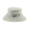custom beige cotton big metal eyelets wide brim bucket hat flat embroidery logo sun hats outdoor hunter caps with string rope