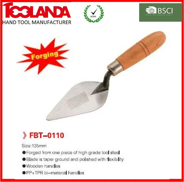 Construction Tools One Piece Bricklaying Trowel With Wooden