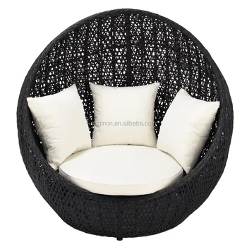 Floor Bird Nest Designed Outdoor Patio Furniture Rattan Ball Shaped