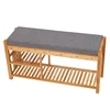 Bamboo Shoes Bench Boot Organizing Upholstered Shoe Rack Entryway Storage