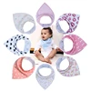 Amazon hot selling soft unisex Baby Bandana Bib Set 4/8-Pack Baby Bib Set